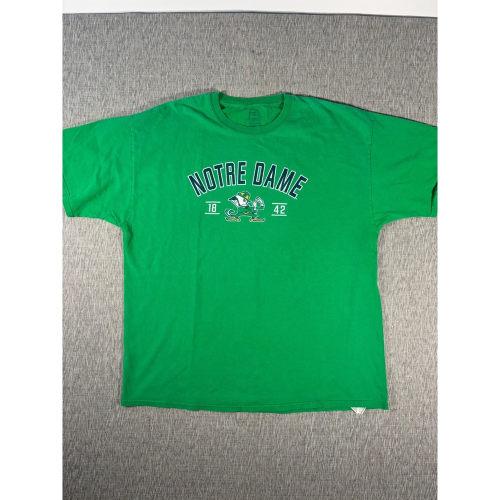ProEdge Notre Dame Fighting Irish T-Shirt Green Mens 2XL Fighting Leprechaun
